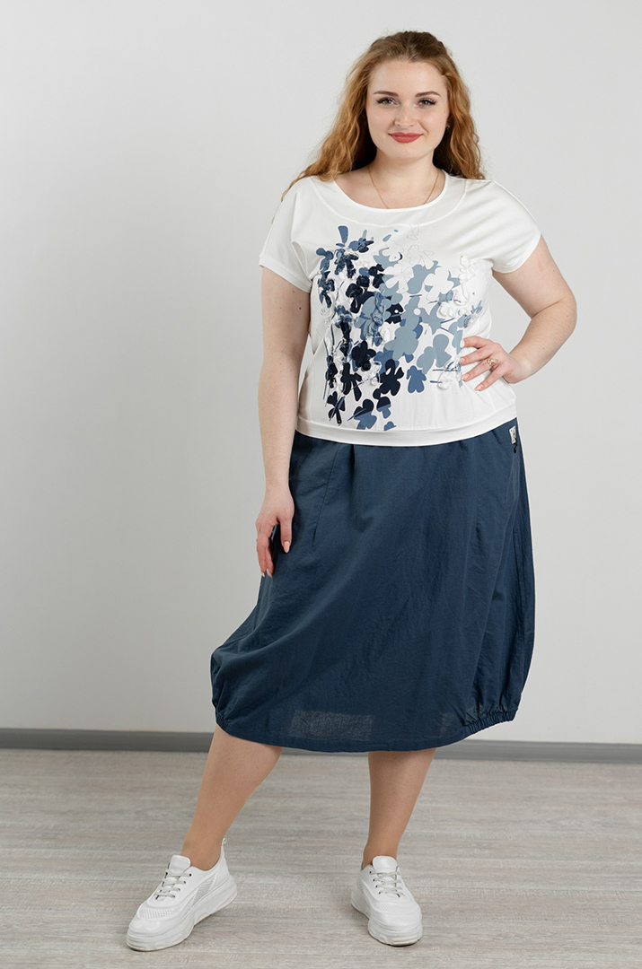 Спідниця льняна з декором великих розмірів