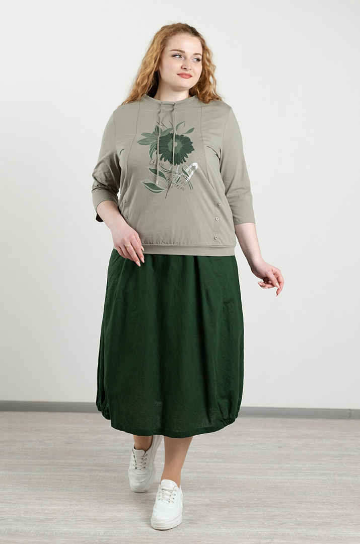 Спідниця льняна з декором великих розмірів