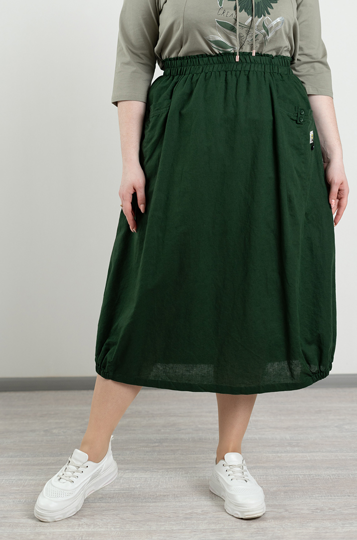 Спідниця льняна з декором великих розмірів