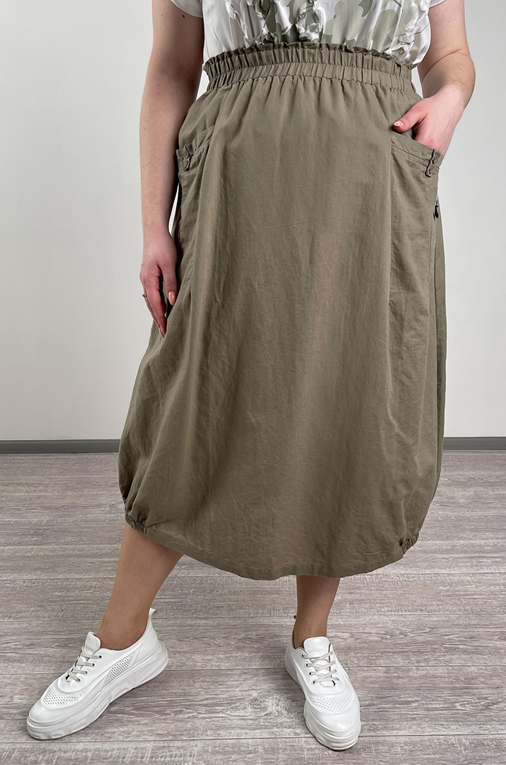 Спідниця льняна з декором великих розмірів