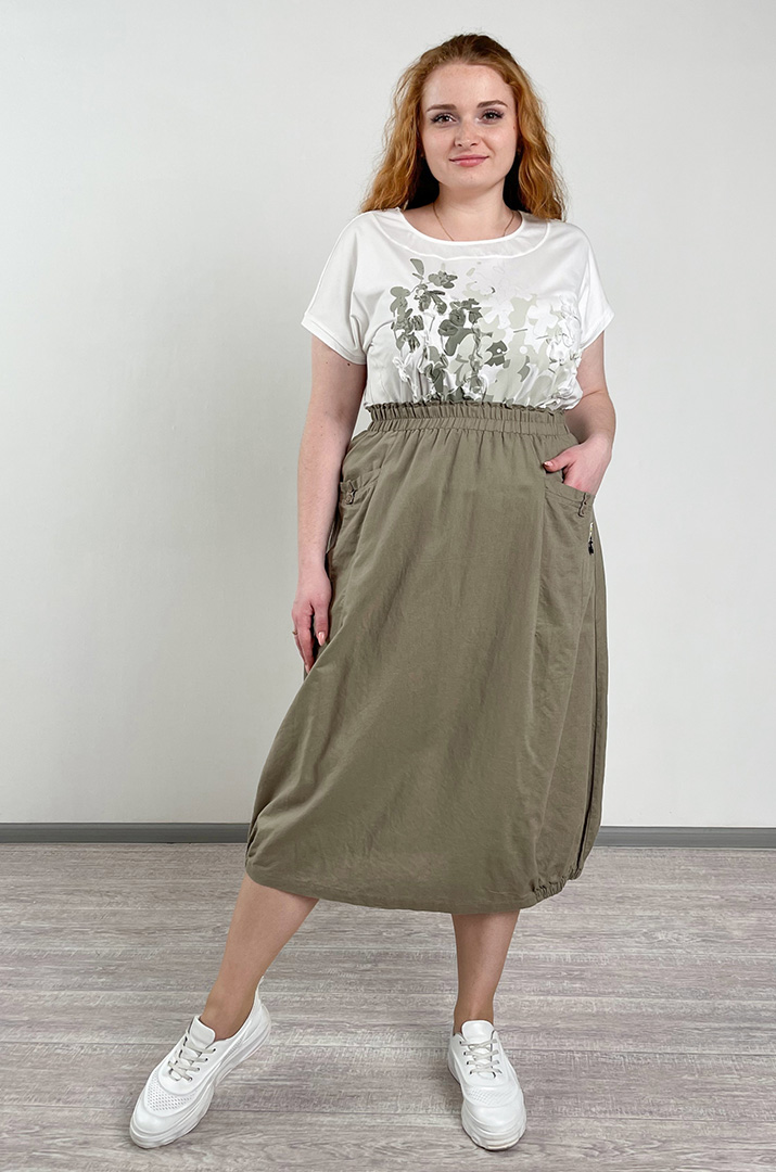 Спідниця льняна з декором великих розмірів