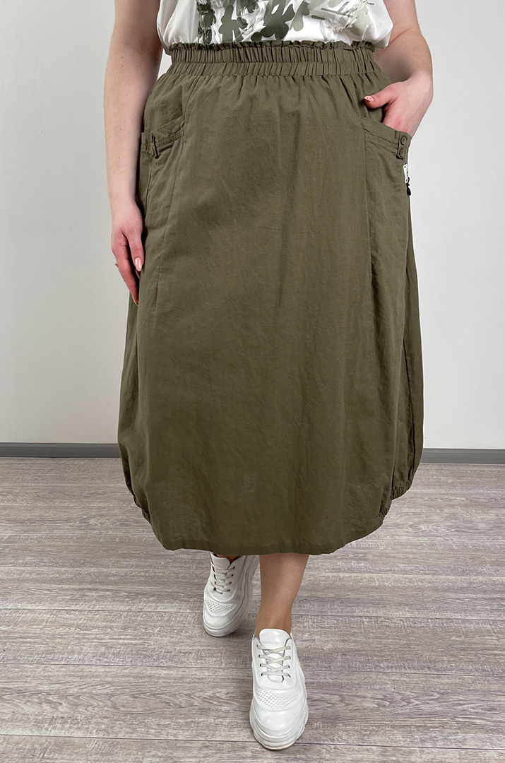 Спідниця льняна з декором великих розмірів