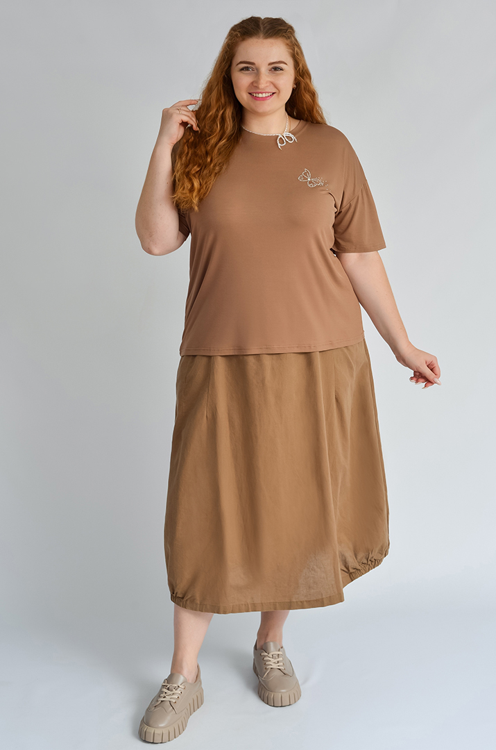 Спідниця льняна з декором великих розмірів