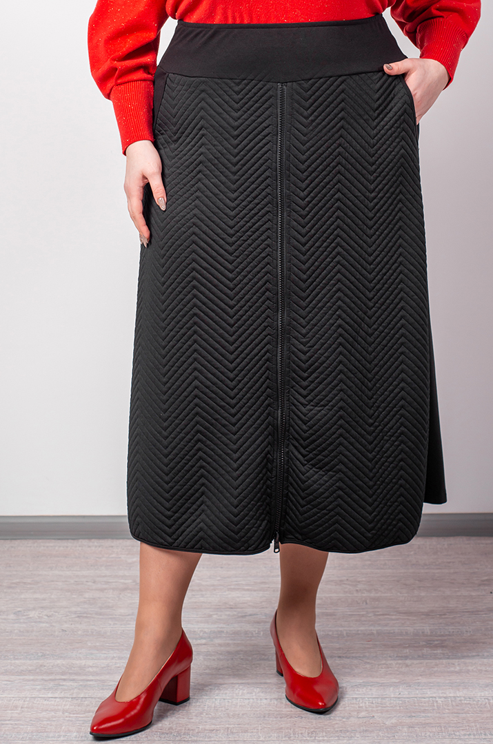 Юбка миди с молнией больших размеров