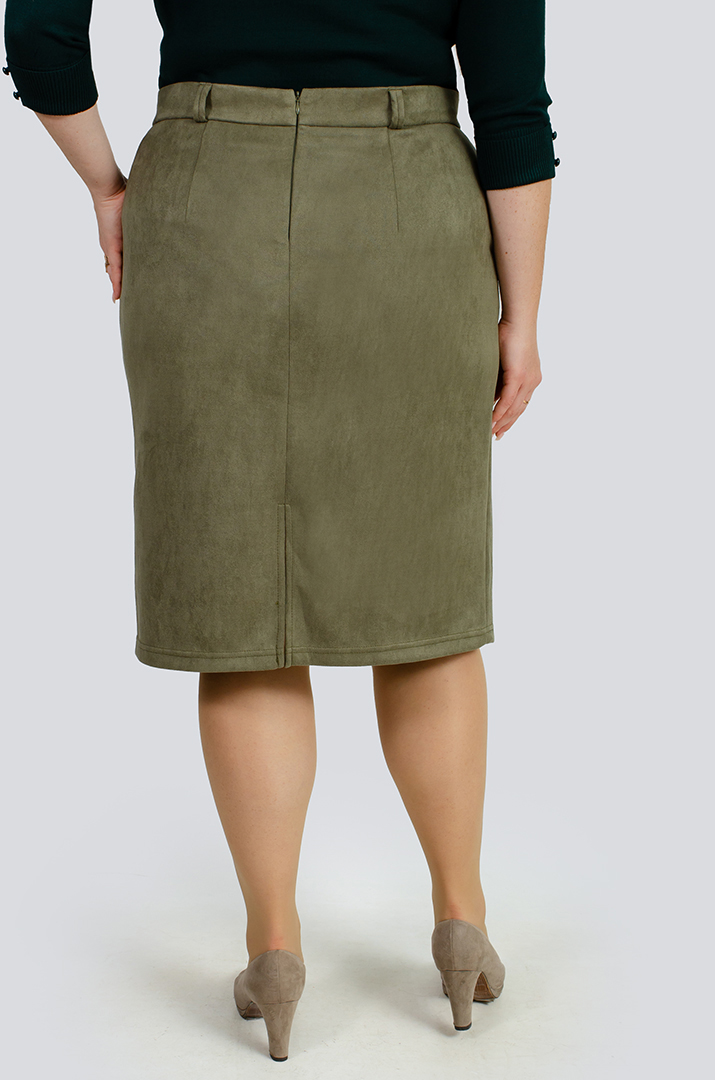 Спідниця екозамша з ґудзиками великих розмірів