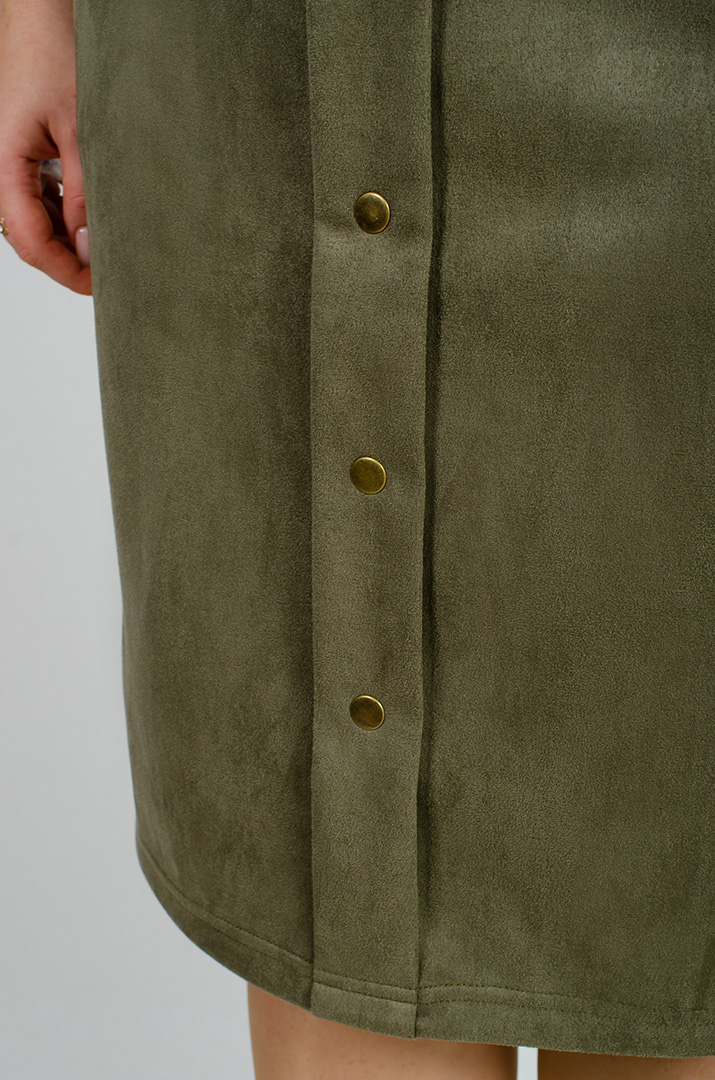 Спідниця екозамша з ґудзиками великих розмірів