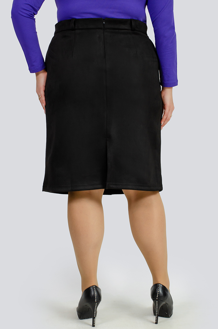 Спідниця екозамша з ґудзиками великих розмірів