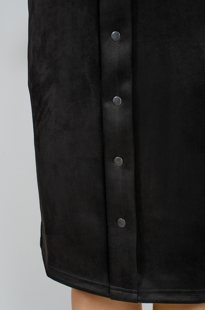 Спідниця екозамша з ґудзиками великих розмірів