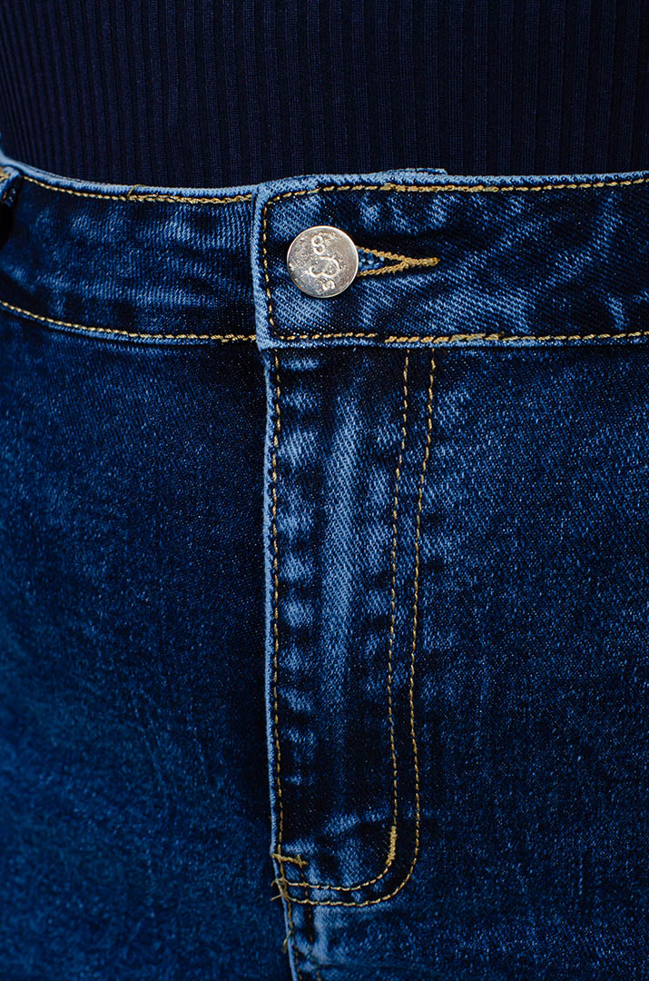 Джинсовая юбка миди с разрезом больших размеров