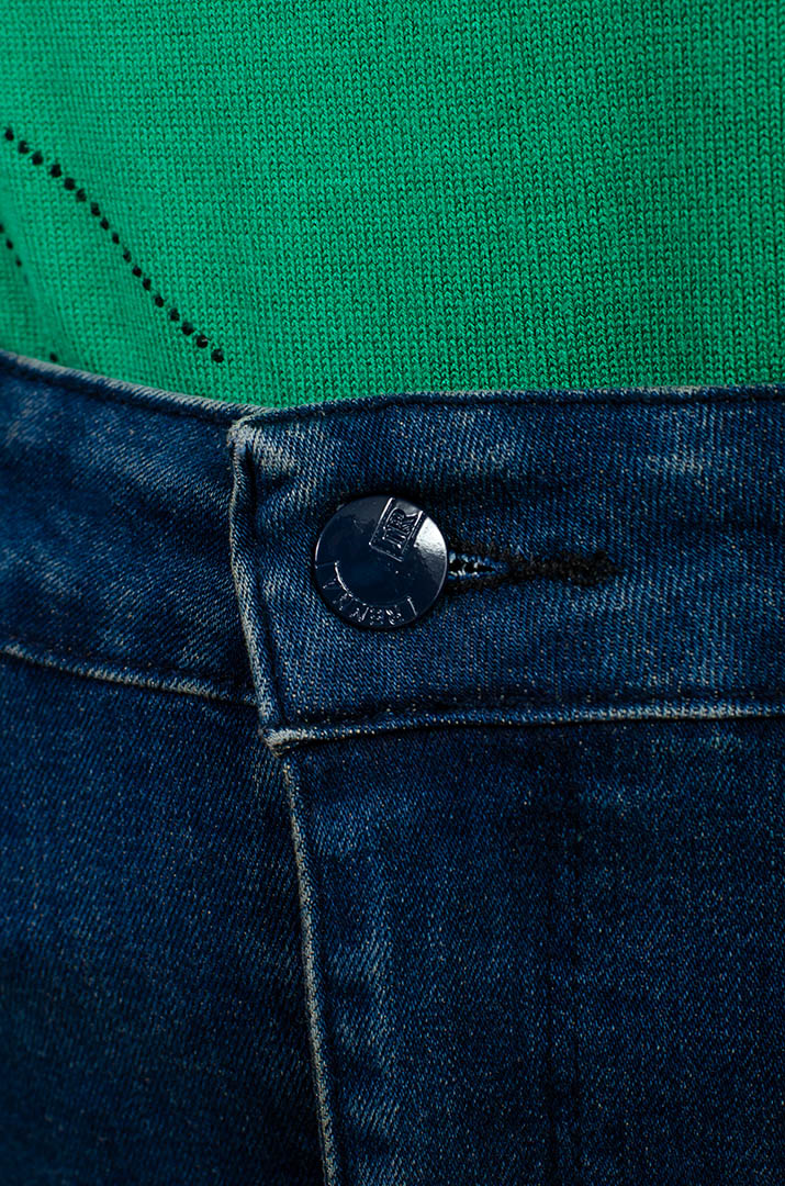 Спідниця міді синя з розрізом великих розмірів