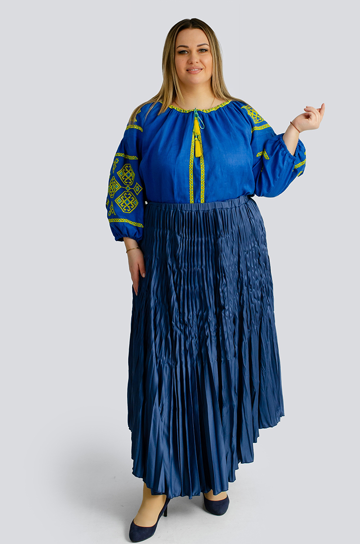 Спідниця міді плісе великих розмірів