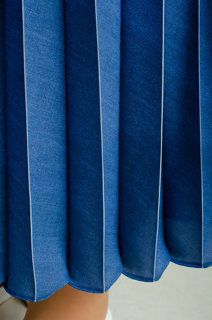 Спідниця максі плісе в смужку великих розмірів