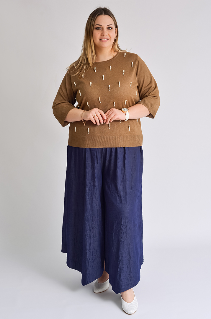 Спідниця-брюки міді великих розмірів