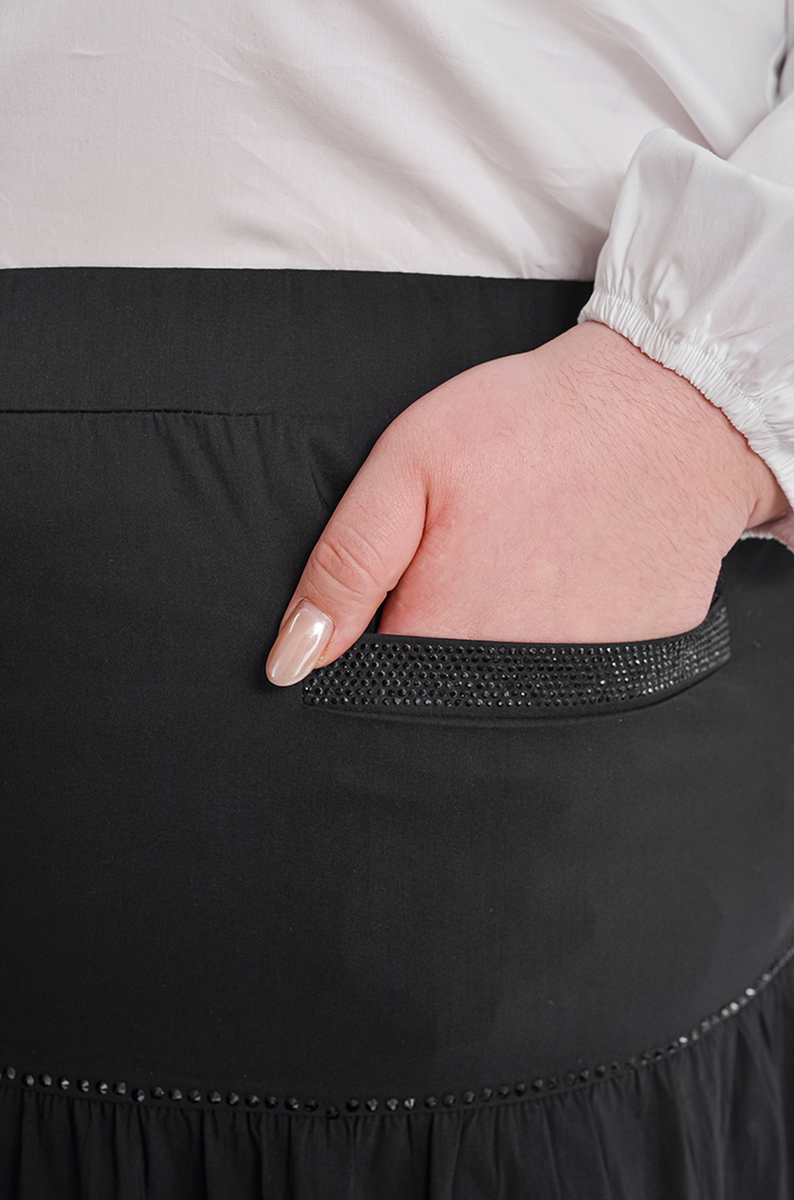 Спідниця максі зі стразами великих розмірів