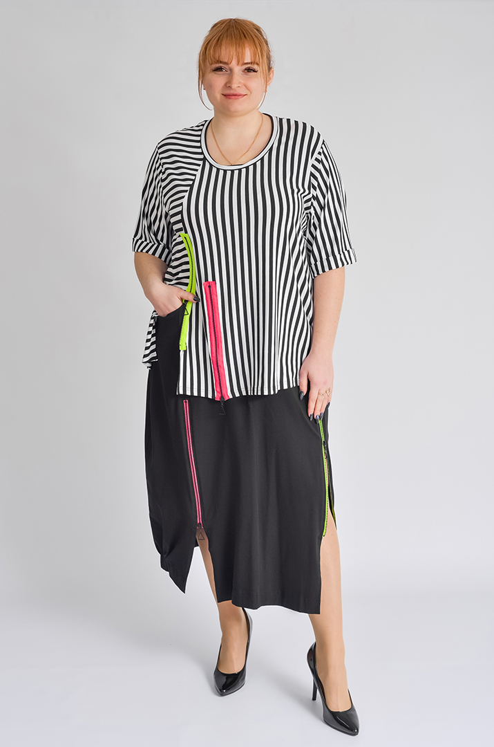 Спідниця максі з блискавками великих розмірів