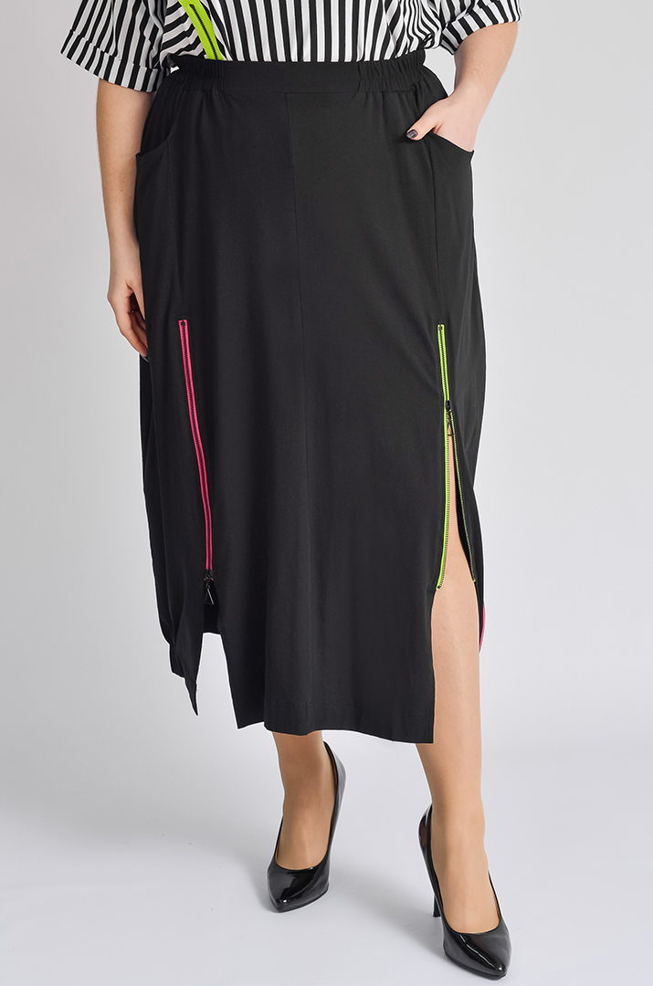 Спідниця максі з блискавками великих розмірів