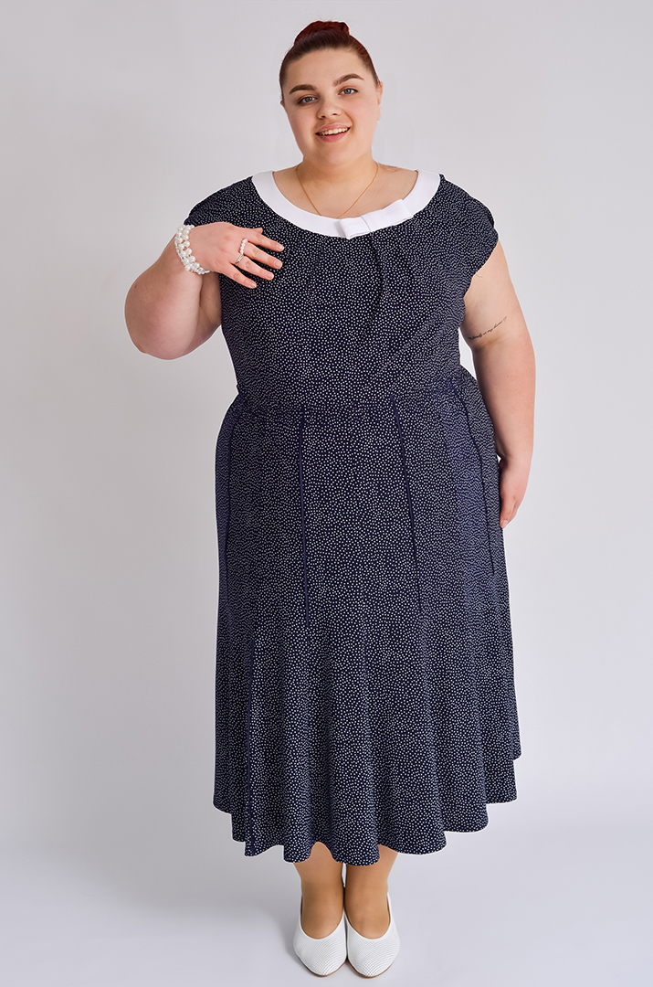 Спідниця міді в принт великих розмірів