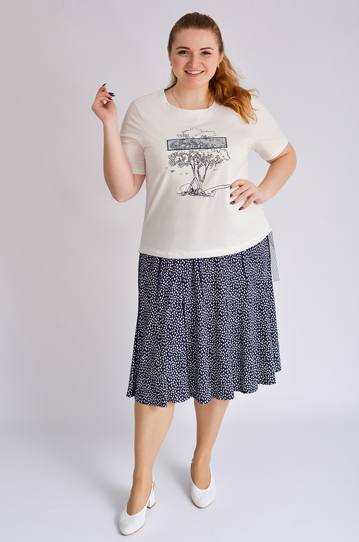 Спідниця міді в принт великих розмірів