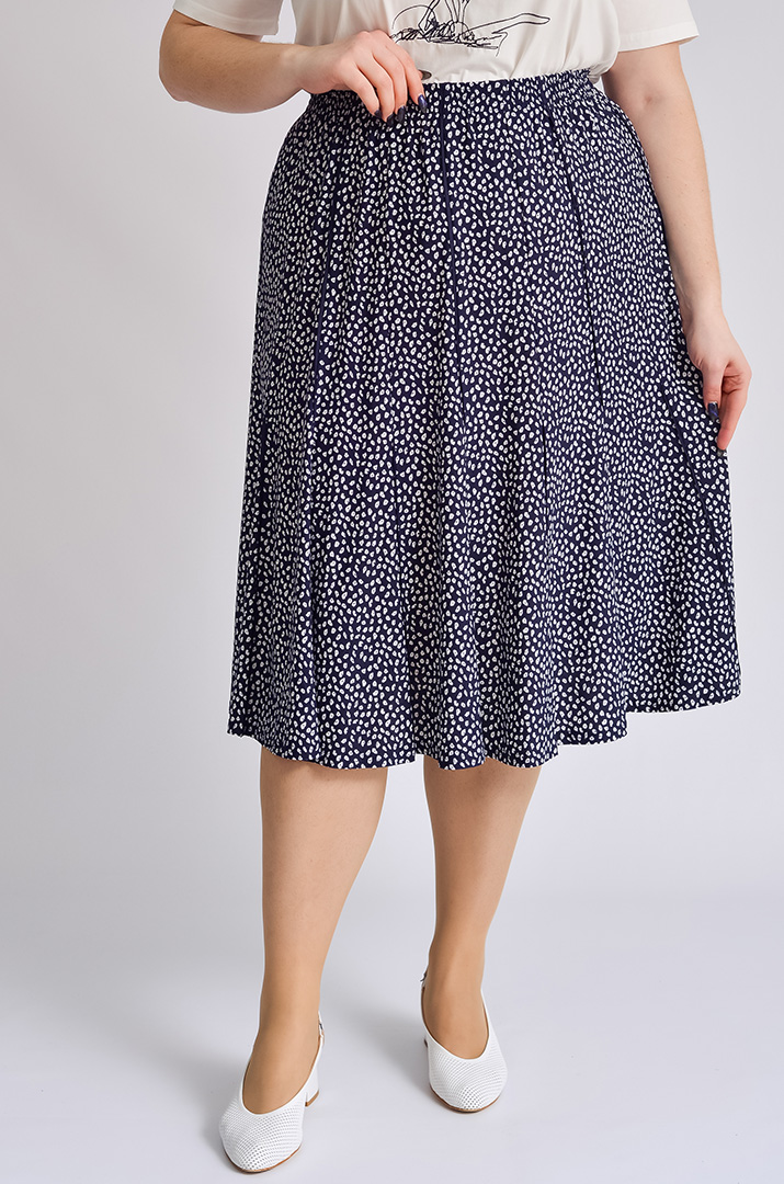 Спідниця міді в принт великих розмірів