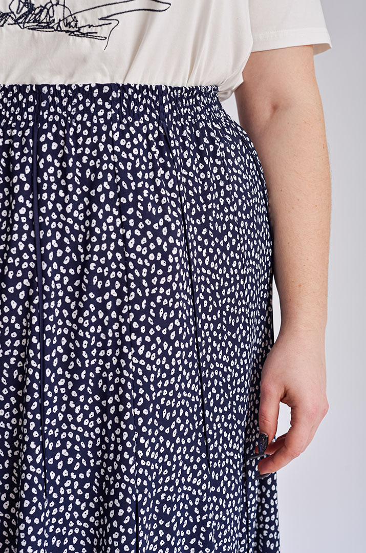 Спідниця міді в принт великих розмірів