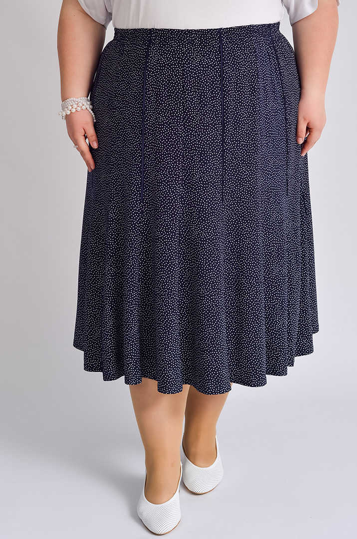 Спідниця міді в принт великих розмірів