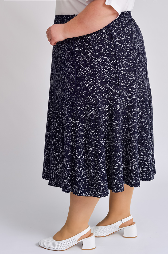 Спідниця міді в принт великих розмірів