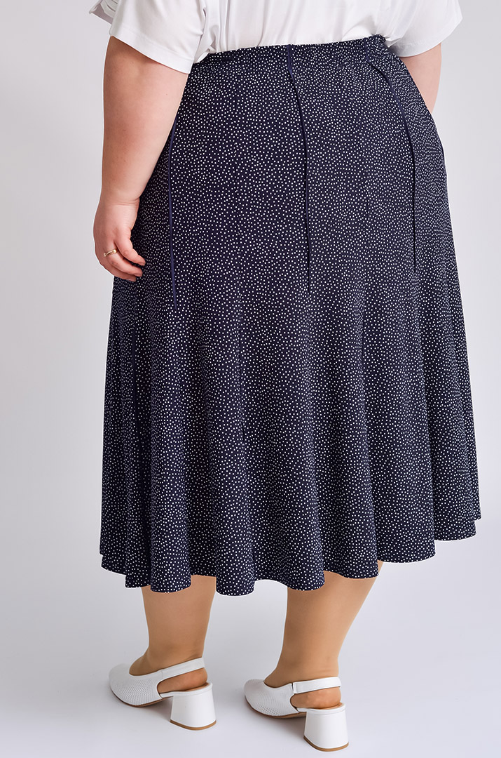 Спідниця міді в принт великих розмірів