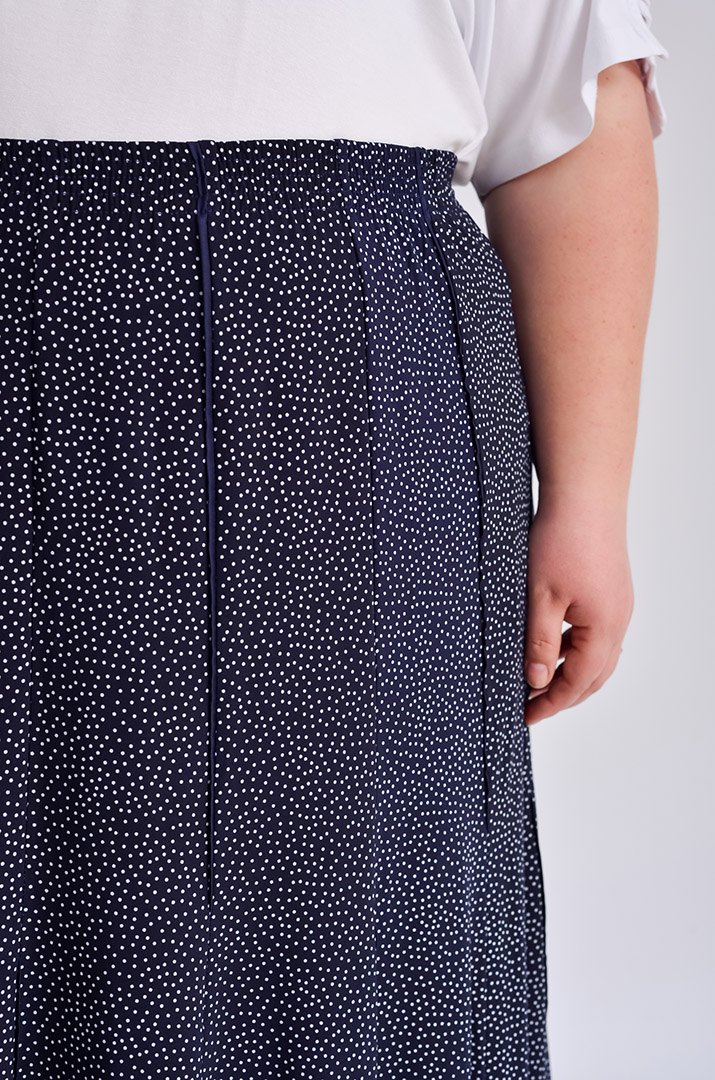 Спідниця міді в принт великих розмірів