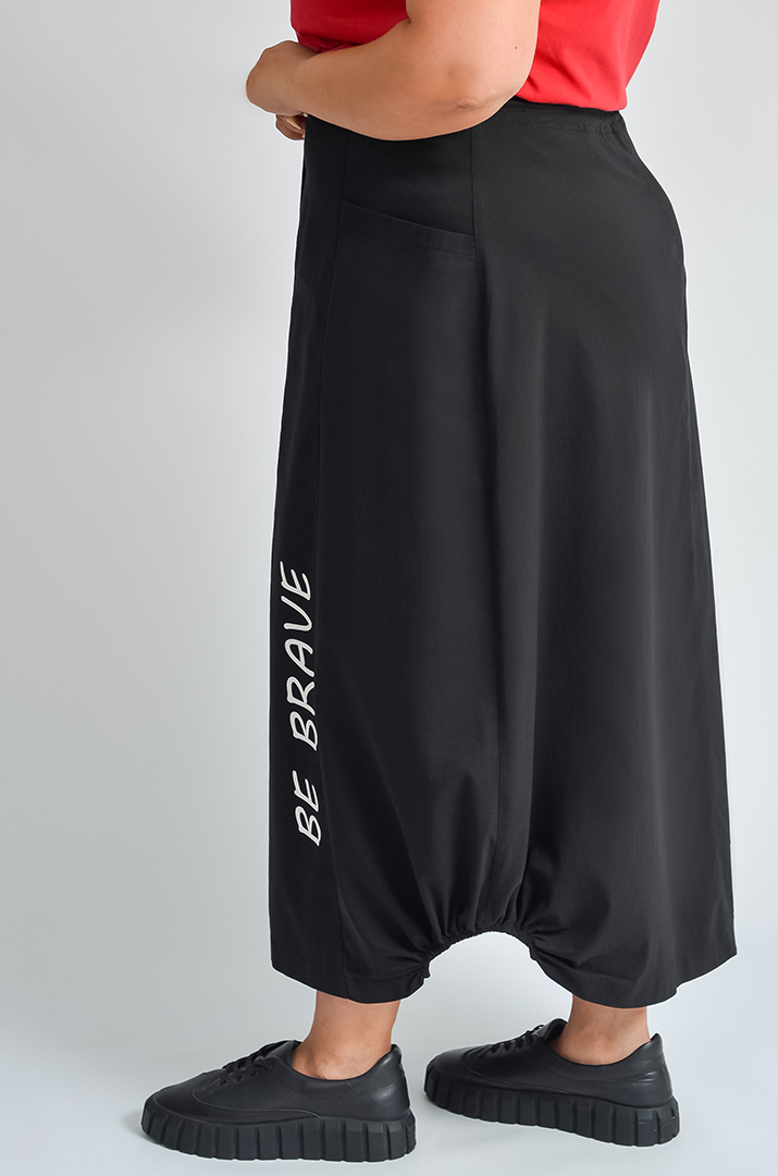 Спідниця міді зі стрейч-котону з накладними кишенями великих розмірів