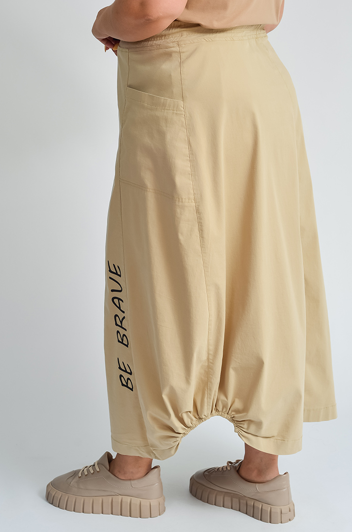 Спідниця міді зі стрейч-котону з накладними кишенями великих розмірів