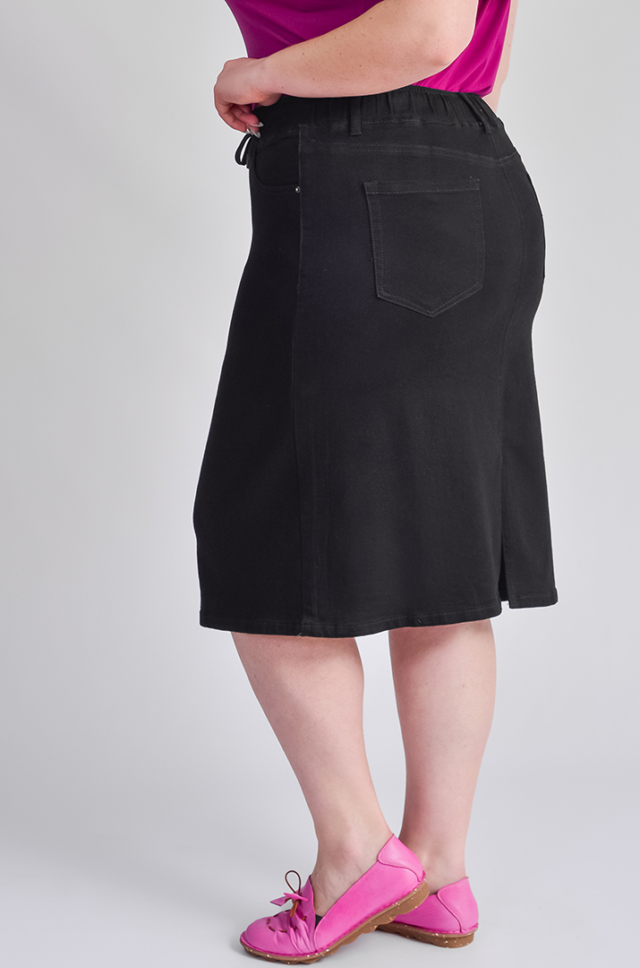 Джинсова спідниця чорного кольору великих розмірів