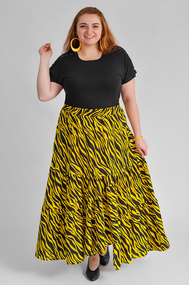 Спідниця максі з анімалістичним принтом великих розмірів