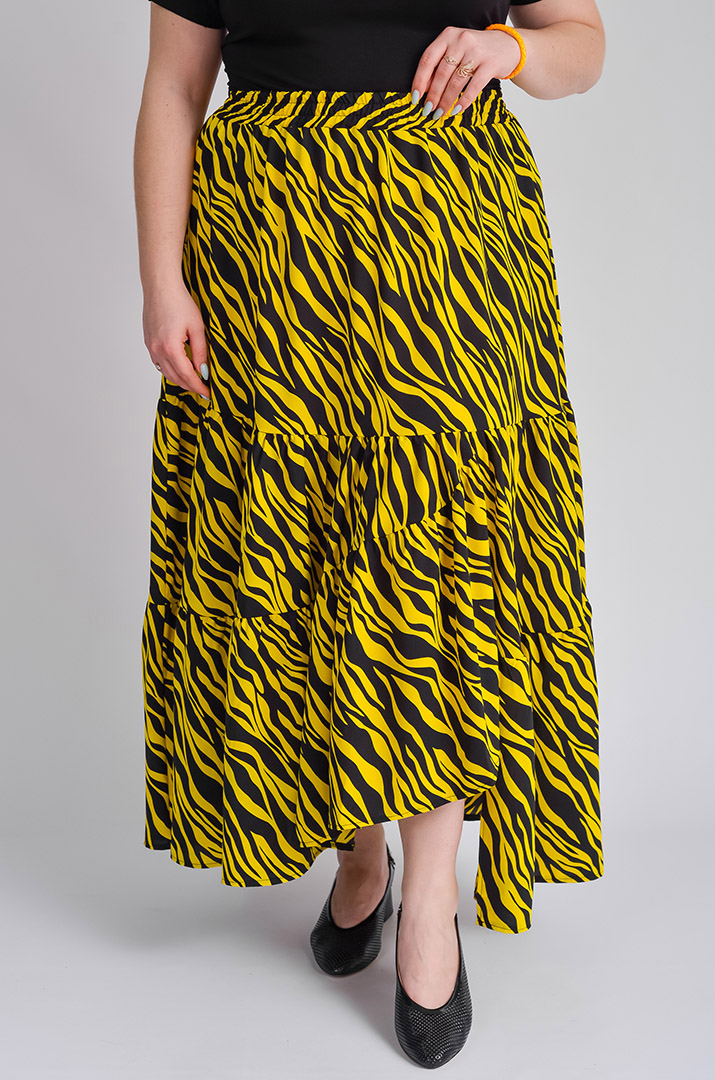 Спідниця максі з анімалістичним принтом великих розмірів