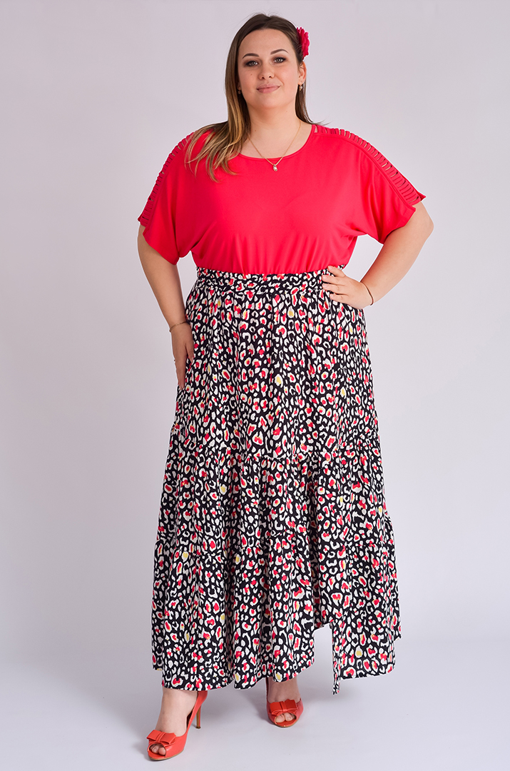 Спідниця максі з анімалістичним принтом великих розмірів