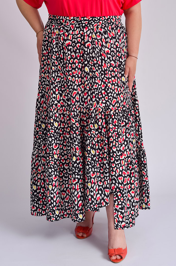 Спідниця максі з анімалістичним принтом великих розмірів