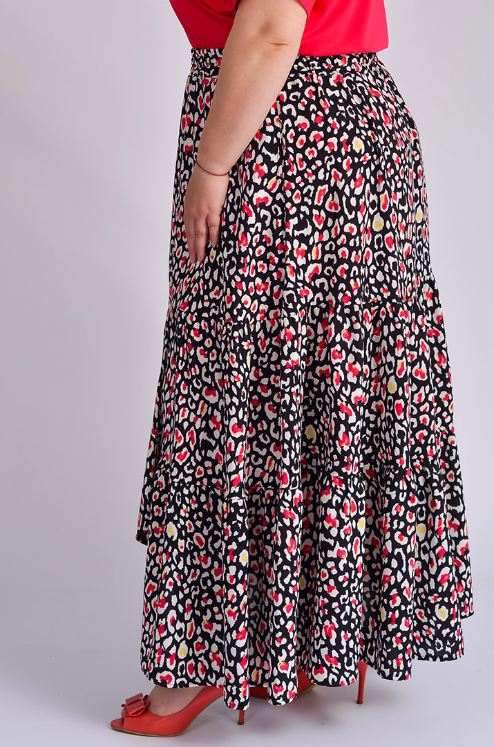 Спідниця максі з анімалістичним принтом великих розмірів