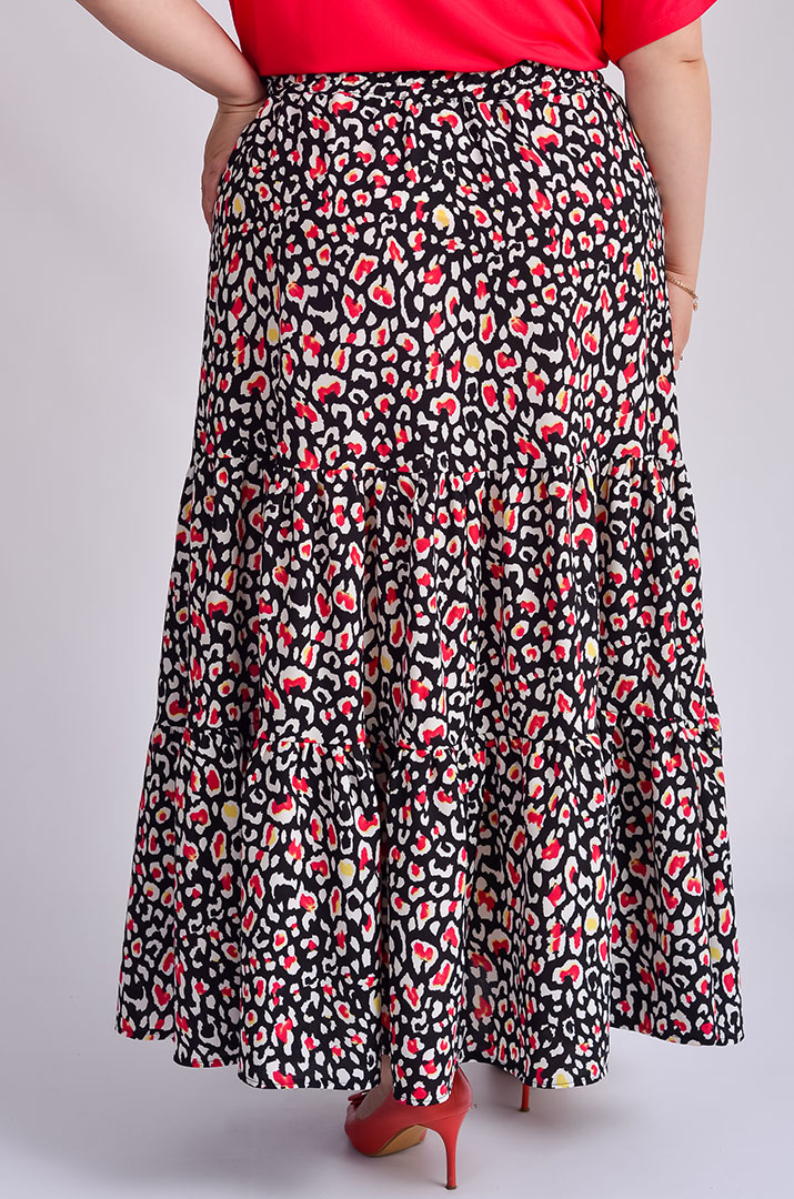 Спідниця максі з анімалістичним принтом великих розмірів