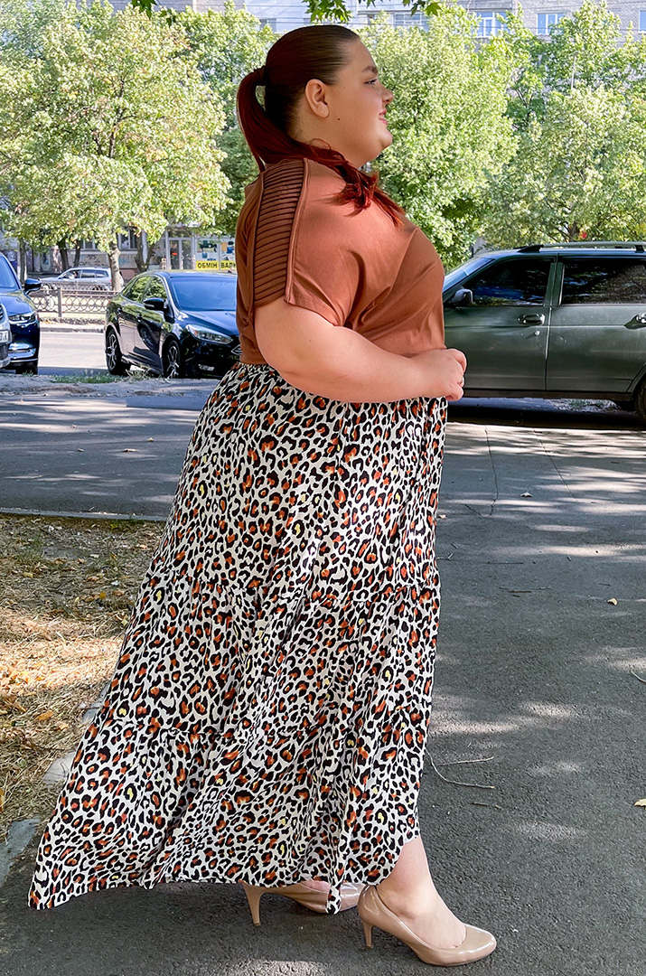 Спідниця максі з анімалістичним принтом великих розмірів