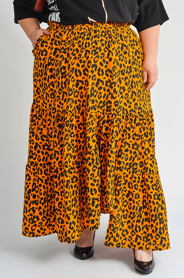 Спідниця максі з анімалістичним принтом великих розмірів