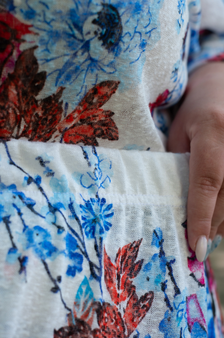 Спідниця максі трикотаж сітка з принтом великих розмірів