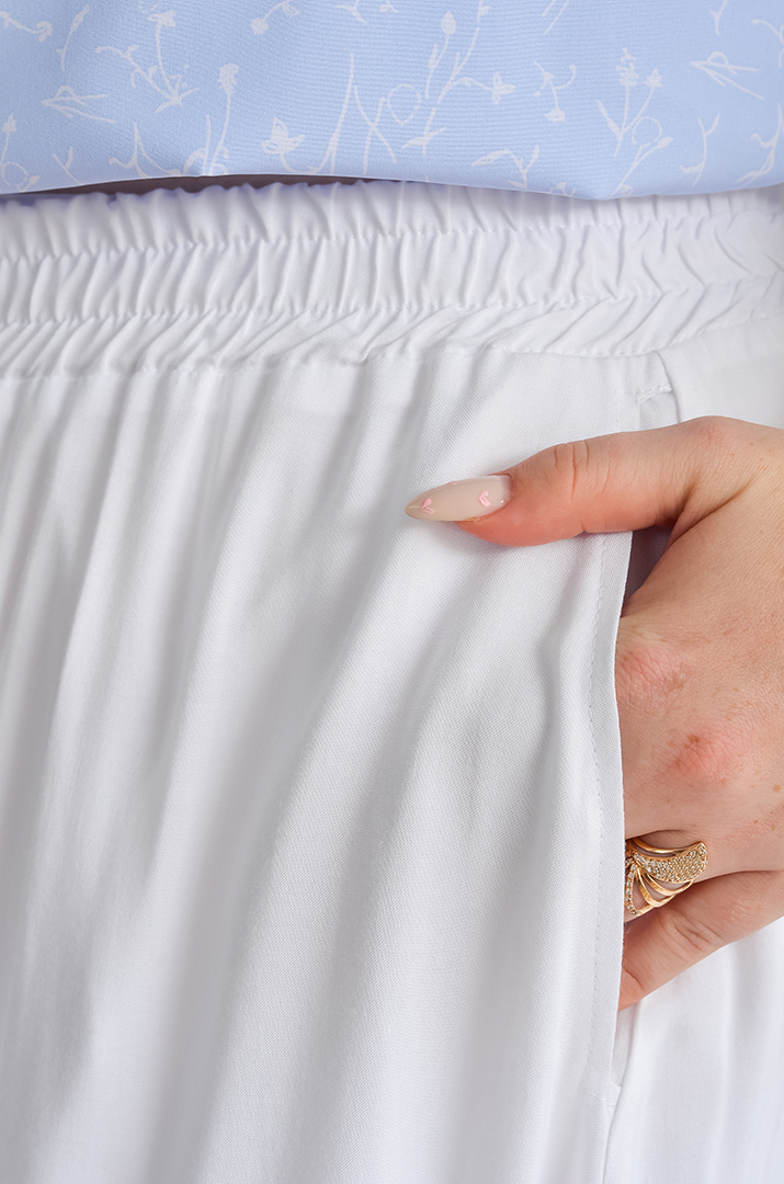 Спідниця максі у білому кольорі з під'юбником великих розмірів