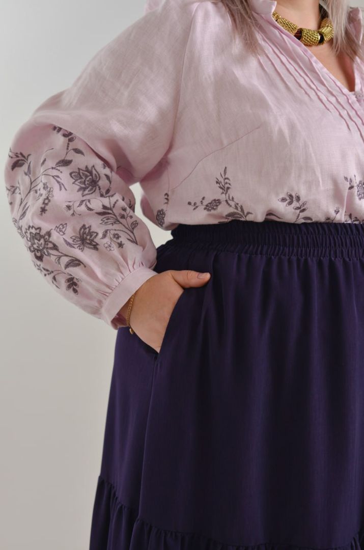 Спідниця з асиметричним низом та воланами великих розмірів