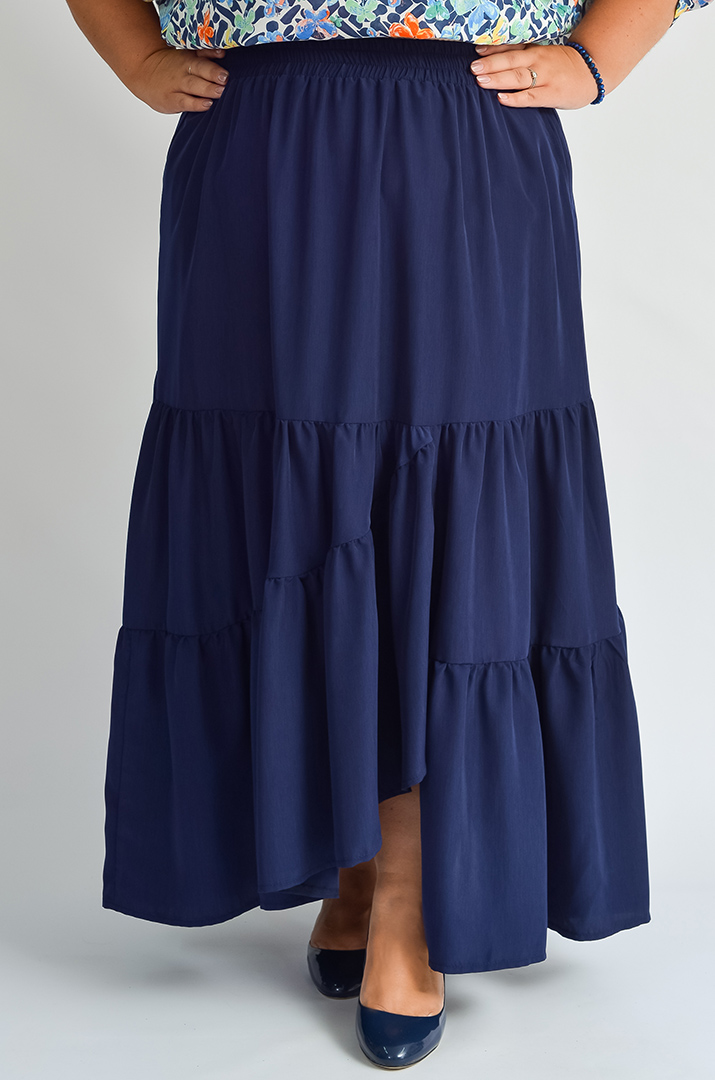 Спідниця з асиметричним низом та воланами великих розмірів
