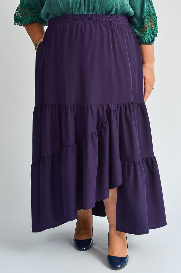 Спідниця з асиметричним низом та воланами великих розмірів