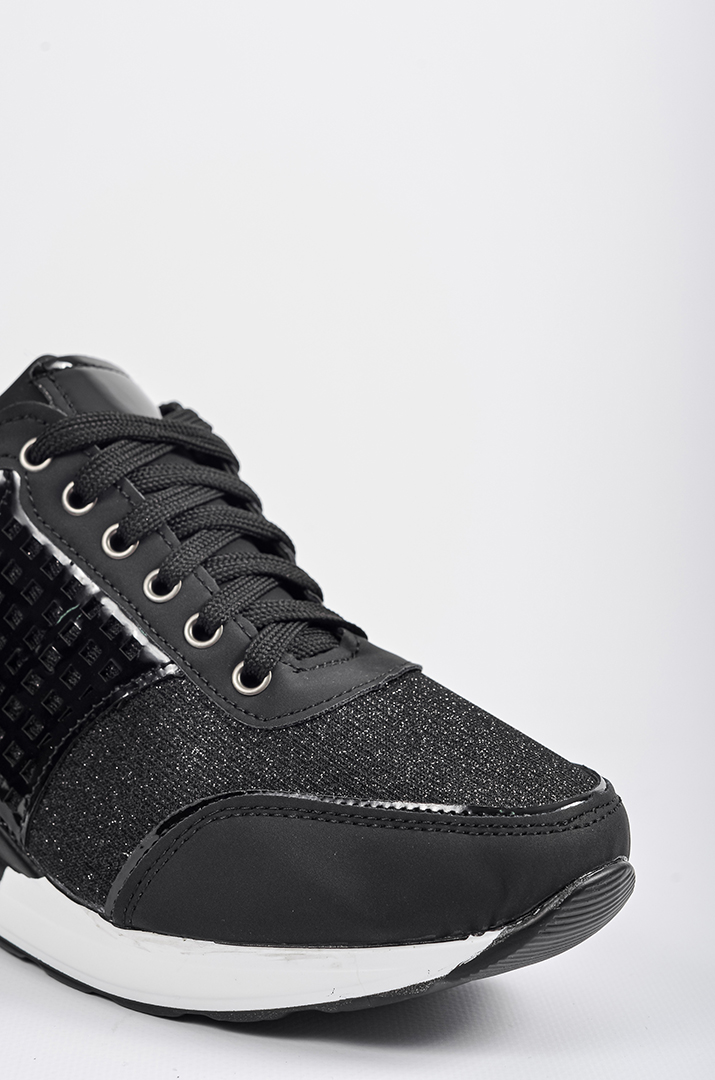 Снікерси чорного кольору з блискучим переливом великих розмірів