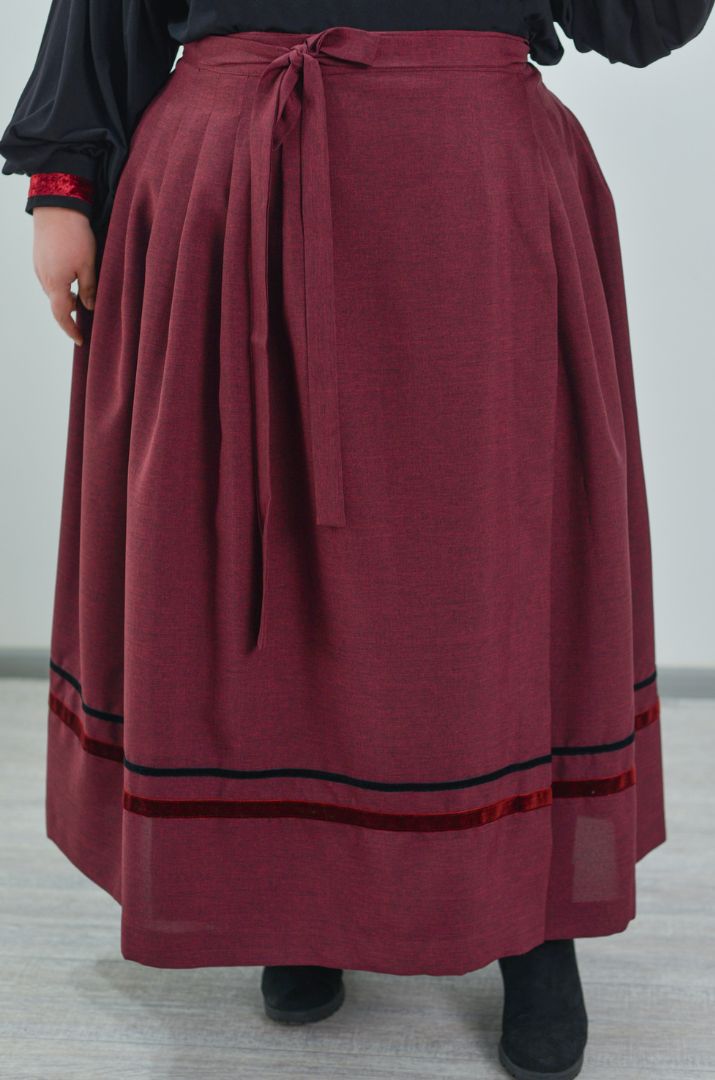 Спідниця на запах з контрастними вставками великих розмірів