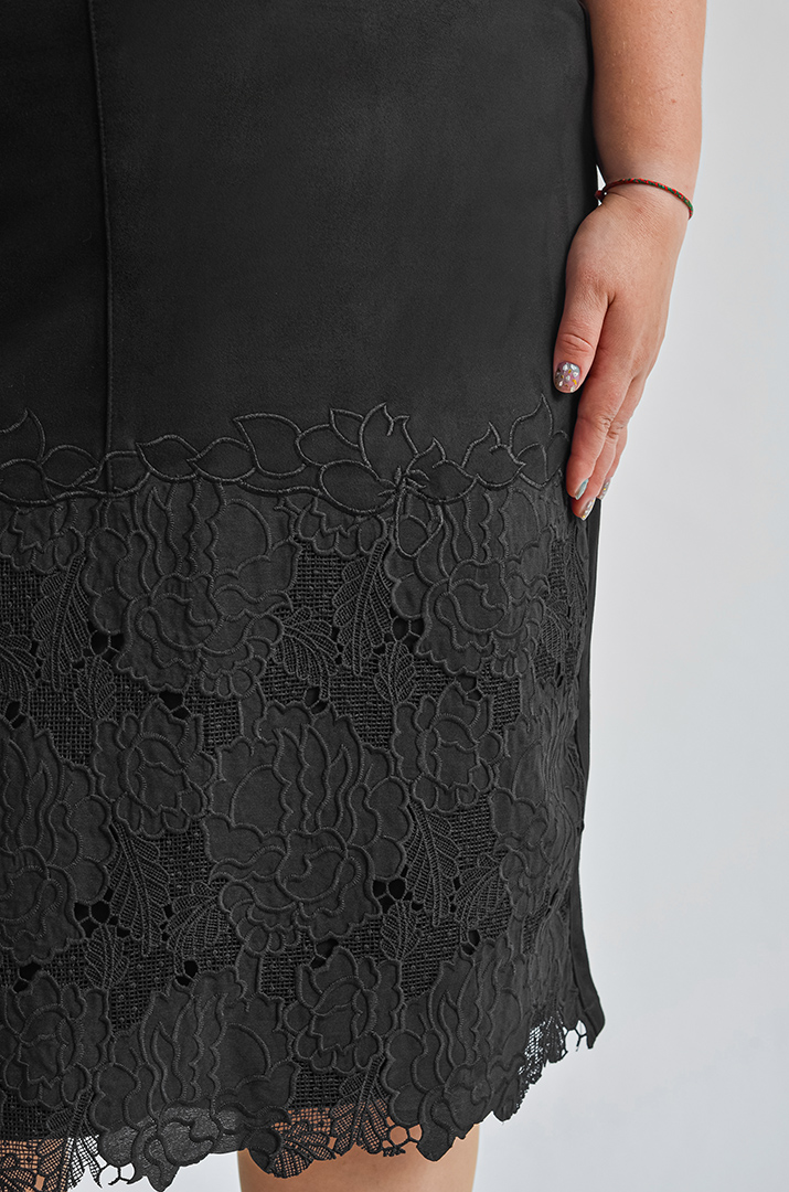 Спідниця міді з мереживною прошвою великих розмірів
