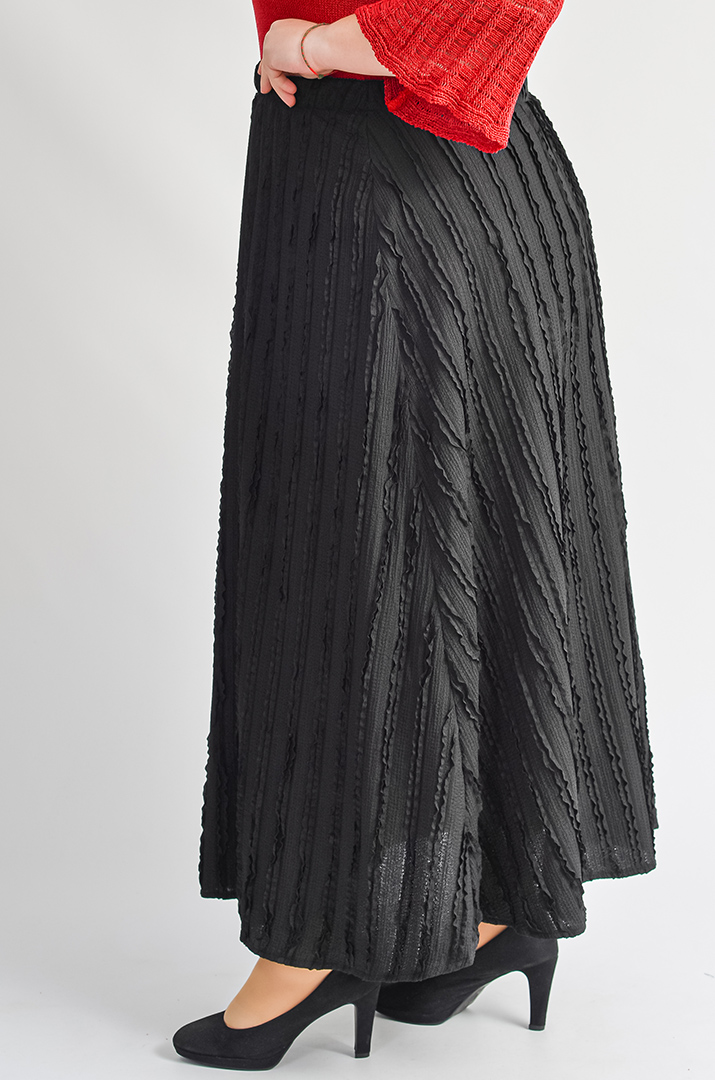Чорна спідниця максі з ефектною жаткою великих розмірів