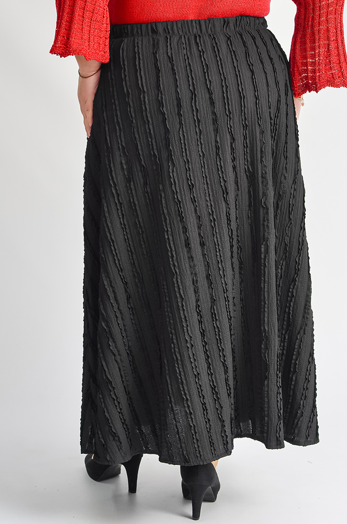 Чорна спідниця максі з ефектною жаткою великих розмірів