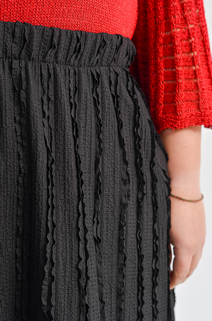 Чорна спідниця максі з ефектною жаткою великих розмірів